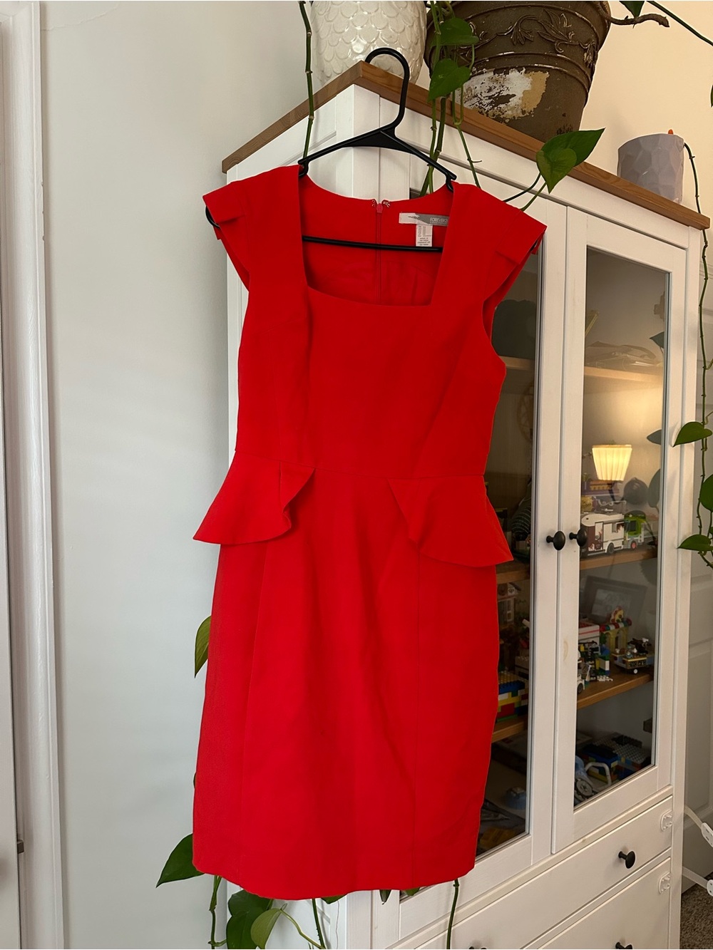 Forever 21 Red Peplum Midi Dress XS